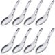 thumbnail image 1 of 8 Pieces Ceramics Soup Spoons Nese And Porcelain Pattern Spoons Flatware, 1 of 4