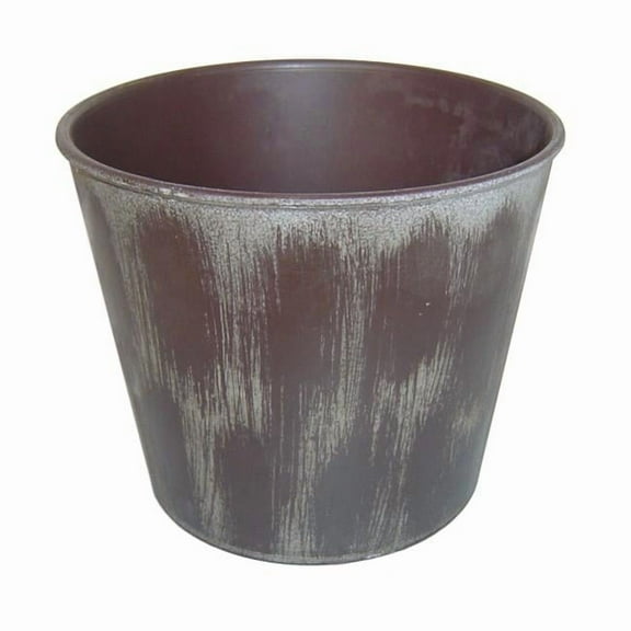 Cheungs PP-104BI 6 in. Round Tapered Recycled Plastic Planter, Brown & Ivory