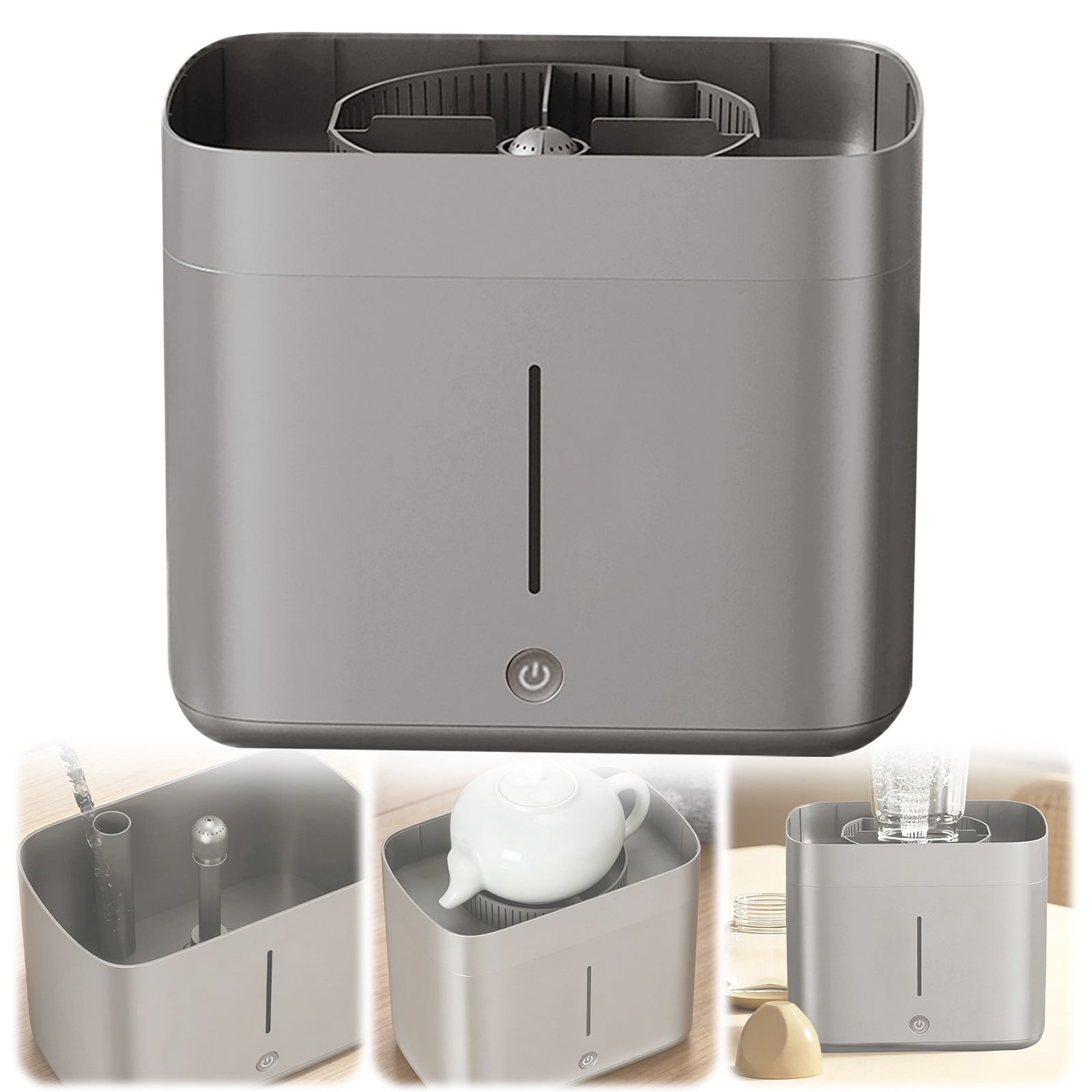 Electric Glass Rinser Tea Cup Washer, Desktop Automatic Cup Washing Machine with Water Tank, High Pressure Jets for 3-10cm Diameter Cups, Portable Bottle Washer for Home, Bar & Coffee Shop, 1 Pcs