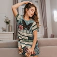 thumbnail image 3 of Fuzoiu Vintage Art Butterfly Flower Print Women Nightgowns, Soft Comfy Lightweight Short Sleeves Sleepwear,Crew Neck Loungewear, 3 of 6