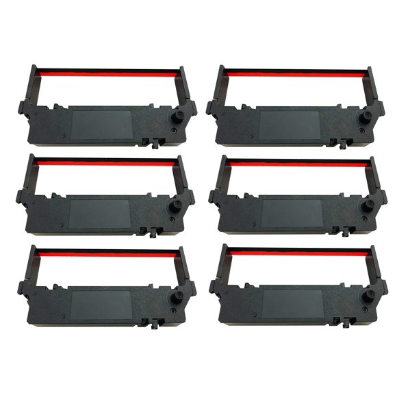 SP-700 Black and Red Ribbon Ink cartridge compatible with Star SP-700BR, Rc-700BR, SP-712, SP-742 POS Printer Ribbon (6 Pack)
