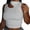 White, variant on Trendfront Womens Neck Crop Tank Top Sleeveless Solid Color Tee Cutout Front Slim Fit Going Out Y2K Casual Tops