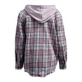 thumbnail image 5 of IROINNID Women's Shacket Jacket Plaid Long Sleeve Leisure Children s Comfortable Leisure Lattice Loose Tops , Purple, 5 of 5