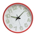 thumbnail image 2 of 12 Inch Luminous Wall Clock Minimalist Round Quartz Clock for Bedroom Living Room Decoration Red, 2 of 6