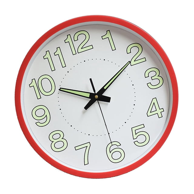Reloj de pared redondo luminoso, reloj de pared redondo de pared luminosa de 12 pulgadas Reloj mural luminoso compacto y ligero Jadeshay A