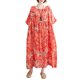 thumbnail image 2 of Vestido suelto para mujer, bolsillos con estampado floral vintage, media manga, batas informales bohemias para vacaciones de gran tamaño, 2 of 8