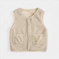 thumbnail image 2 of zuwimk Toddler Baby Boy Girls Fleece Outerwear Vests Sleeveless Zipper Jacket Solid Color Vest Coat Spring Fall Winter Clothes(White,11-12 Years), 2 of 4