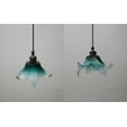 thumbnail image 5 of FSLiving Hanging Swag Lamp no Wiring Needed Portable Pendant Light with 15ft Plug-in UL Dimmable Cord Black Brass Finished Tiffany Lake Blue Glass Lamp Nordic Industrial Hanging Lamp - 1 Light, 5 of 6