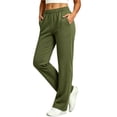 thumbnail image 2 of VBVC Women's Straight Leg Sweatpants , Soft Stretchy Lounge Trousers For Women , Ladies' Y2K Casual Active Pants with Pockets, S-2XL, 2 of 7