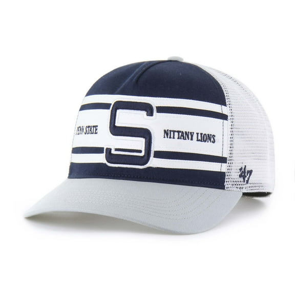 Youth '47 Navy/Gray Penn State Nittany Lions Super Stripe Hitch Adjustable Trucker Hat