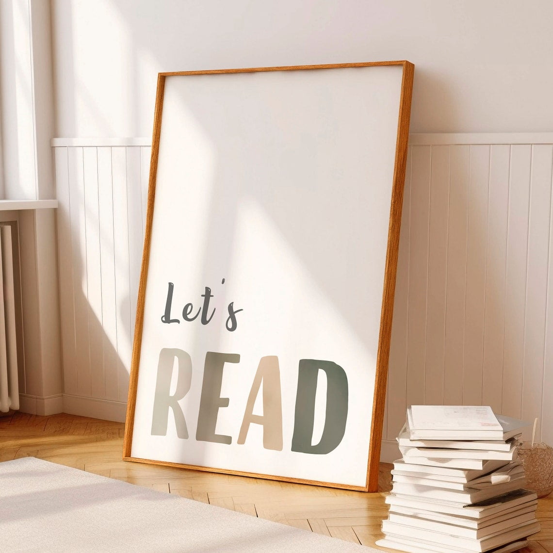 Neutral Playroom Decor Let'S Read Poster Toddler Wall Art Kids Room Decor Homeschool Decor Classroom Poster Decor For Living Room Bedroom