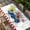 White, variant on Independence Day Table Cloths for 8 Foot Rectangle Tables, Gnomes Truck Star Flag Wooden Grain Patio Waterproof Elastic Fitted Tablecloths, Washable Rectangular Table Cover for Camping