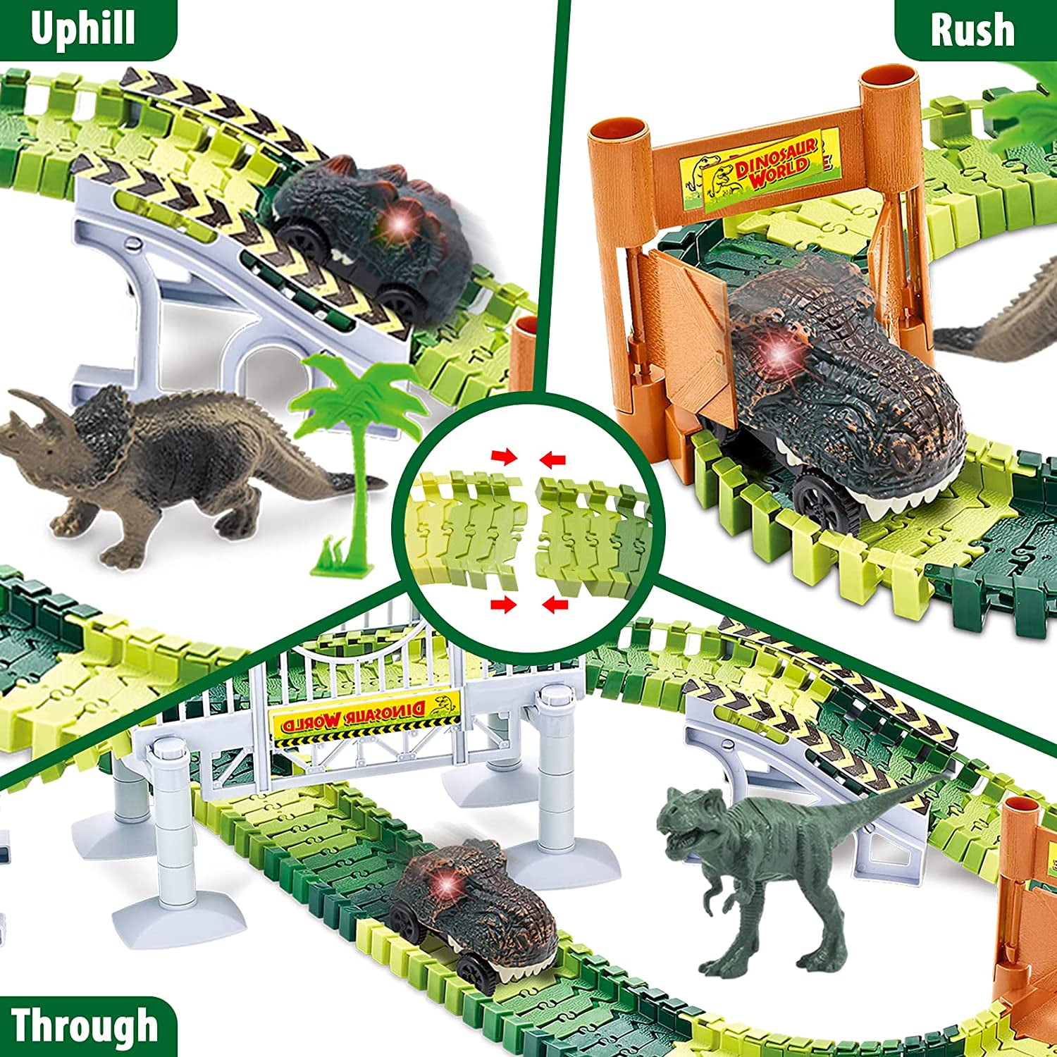  Dinosaur World Race Track Toys for Kids - Best Birthday Gifts  for Age 3 4 5 6 7 Year Old Boys and Girls, PREPOP Deluxe Dino Sets, 220 pcs  : Toys & Games