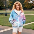 thumbnail image 7 of Bovemsi Sweatshirt for Women Spring And Autumn Winter Printed Fashion Tie Dye Pattern Hooded Sports Shirt Sleeve Pocket Jacket Loose Zip Up Hoodie, 7 of 7
