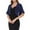 Navy, variant on Women's Ruffl Short Sleeve Cardigan Lightweigh Chiffon Cropped Open Front Bolero Shrug for Dresses