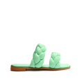 thumbnail image 2 of Schutz Soo Flat Green Leather Braided Straps Slip On Open Toe Flat Heel Sandals (Deep Mint, 8), 2 of 5