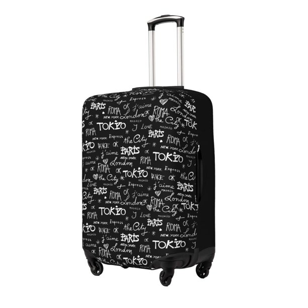 Balery Travel The World Funda de equipaje, fundas para maletas, elástica, lavable, protector de maletas, compatible con maletas de 18 a 32 pulgadas-X-Large