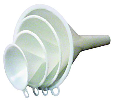Silver Chef Craft 20493 Set of 4 General Purpose Plastic Assorted Sizes Nested Funnel Set 