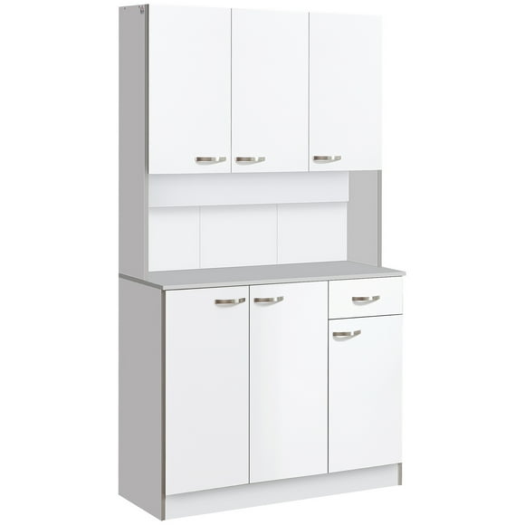 HOMCOM Modern Buffet with Hutch, Kitchen Cabinet with Storage Cupboard