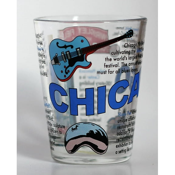 Chicago Illinois Attractions Collage Shot Glass ctm