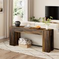 thumbnail image 3 of Extra Long Sofa Console Table for Entryway Living Room, 71-Inch Farmhouse Wood Behind Couch Table, Rectangular Accent Console with Wooden Double Base for Hallway Foyer Entrance, Rustic Brown, 3 of 7