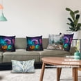 thumbnail image 5 of Halloween Pumpkins Lanterns Throw Pillow Covers, House in Magical Misty Decorative Pillow Covers Digital Printing Blended Fabric for Couch Sofa Bed Invisible Zipper (Set of 2), 5 of 6