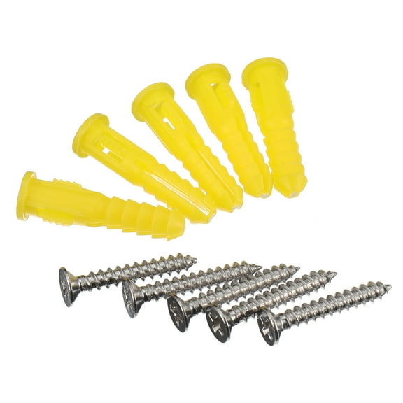 100 Pcs Anchors Expansion Pipe Screw Self-tapping Screws 3X1CM Yellow