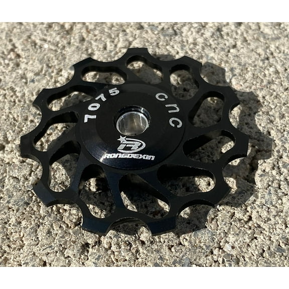 Ceramic Bearing 11T Upper Lower Mountain Road Bike Rear Derailleur Pulley Wheel (Black)