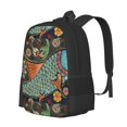 thumbnail image 1 of Balery Rich Fish Mochila para hombre y mujer - Tela Oxford 600D resistente - Gran capacidad, resistente al agua, ideal para la escuela, viajes y senderismo, 1 of 6