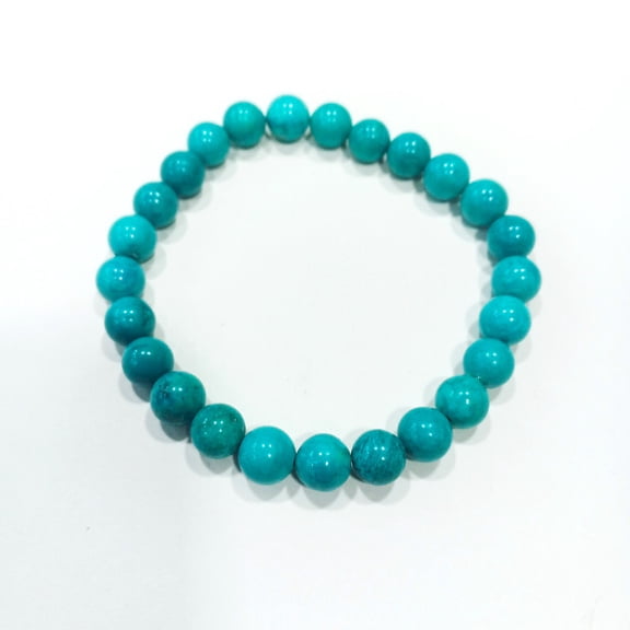 ROYALGEMSTONE Natural Turquoise Stretch Bracelet 8mm Energy Bracelet - wisdom - grounding - truth Turquoise Gemstone Beaded - Bracelet Healing Bracelet