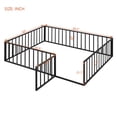 thumbnail image 5 of Bellemave Queen Size Metal Floor Bed Frame, Montessori Bed with Safety Guardrails and Door, No Weight Limit and Easy Assemble Playhouse Queen Bed Frame（Black）, 5 of 7