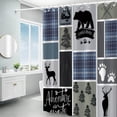 thumbnail image 4 of 72x84inch Jungle Adventure RV Shower Curtain Rustic Lodge Forest Bear Moose Deer Elk Retro Bath Curtain Set Waterproof Fabric Washable Bathroom Curtain Accessories for Home Bathroom Decor, 4 of 6