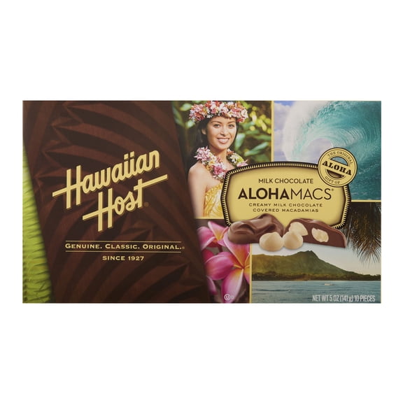 Hawaiian Host Original Chocolate Covered Macadamia Nuts Box 6 oz. Pack of 4