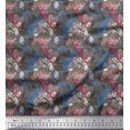 thumbnail image 1 of Soimoi Blue Cotton Cambric Fabric Insect & Texture Print Fabric by Yard 42 Inch Wide, 1 of 2