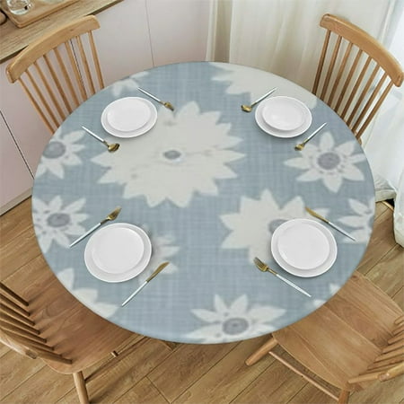 

Table Decoration Table Covers Timur Weave in Sky Blue Background Tablecloth for Round Table Stain Resistant Table Cloths for Cafe Coffee Table Picnic Patio Indoor Outdoor Use