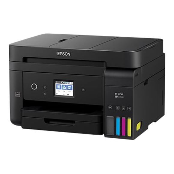 Epson WorkForce ET-4750 EcoTank All-in-One - Imprimante Multifonction - Couleur - Jet d'Encre - 11,7 Po x 14 Po (original) - A4/Legal (Supports) - jusqu'à 11 ppm (Copie) - jusqu'à 15 ppm (Impression) - 250 Feuilles - 33,6 Kb/s - USB 2.0, LAN, Wi-Fi(n)