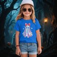 thumbnail image 2 of TOWED22 Halloween Shirt for Toddler Girls Ghost Graphic Tshirt Spooky Season Short Sleeve Tops for Kids,11-12 Y, 2 of 5