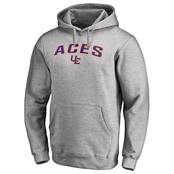 Men's Ash Evansville Purple Aces Proud Mascot Pullover Hoodie