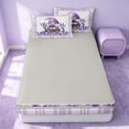 thumbnail image 4 of Erosebridal Cartoon Lavender Zipper Queen Comforter Set with Fitted Sheet and 2 Pillowcases, Chic Flower Zipper Bedding Set, Gray Reversible, Lavender White, Gray Reversible, 4 of 7