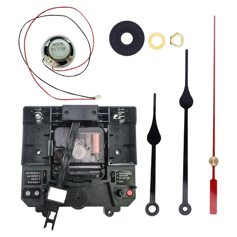 Large Pendulum Clock Movement with Hands Music Box Fittings Parts Mechanism Kits Motor Long Shaft for Repair Custom Clock Replacement Style H
