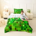 thumbnail image 4 of Erosebridal 3D Gaming Geometric Twin Comforter Sets For Kids Gamer,Pixelated Miners Gamer Bedding Set For Boys,Reversible 2-Piece, 4 of 7