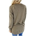 thumbnail image 3 of Gvmfive Women's Solid Long Sleeve Blouse Round Neck Casual Loose Pullover Tops With Pocket, 3 of 3