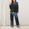thumbnail image 3 of Disketp Pajamas Set Long Sleeve Sleepwear Womens Button Down Nightwear Pj Sets-Shambhala Cat, 3 of 9