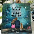 thumbnail image 1 of Custom Personalized Couple And Dogs Quilt/Fleece Blanket - Couple With Upto 5, 1 of 7