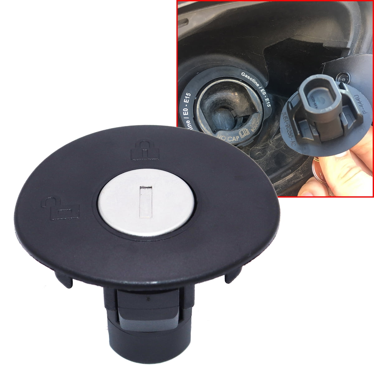 AUTOXBERT Car Capless Fuel Lock Locking Fuel Gas Cover Cap Tank Plug w/ 2 Keys for Ford F150