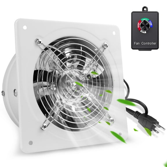 WiseWater 6'' Duct 353CFM 35W Wall Mounted Ventilator Fan 50dB, 2500 RPM - White
