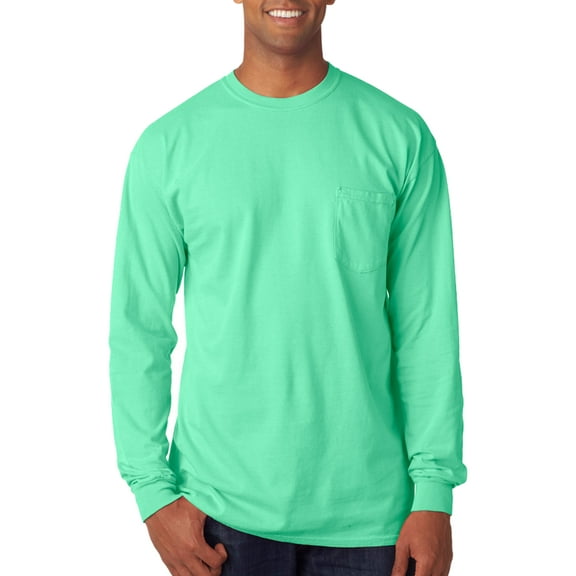 Comfort Colors Adult Long Sleeve Pocket Tee , C4410 , Island Reef , X-Large