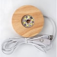 thumbnail image 1 of Base de exhibición de luz de madera, Base de pantalla LED de madera, soporte de Base de cristal, soporte de pantalla LED de madera para arte de resina de cristal 3D(Amarillo)(1 pieza), 1 of 5