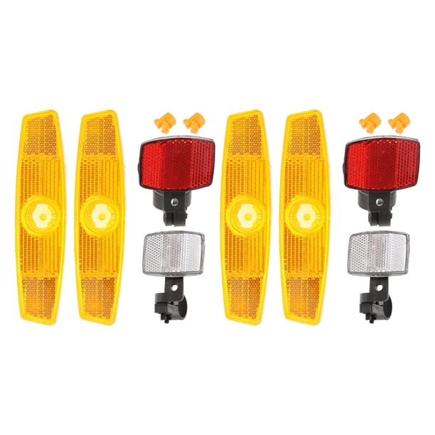 GOOHOCHY 2 juegos de reflectores para bicicleta con soportes, reflectores de seguridad para bicicletas de montaña, reflectores para radios de rueda de bicicleta, accesorios multiusos