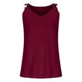 thumbnail image 4 of Idoravan Tank Tops for Women Clearance Women Summer Sexy Vest Pullover Blouse V-Neck Short Sleeveless Solid And Printed Tops Tank, 4 of 5